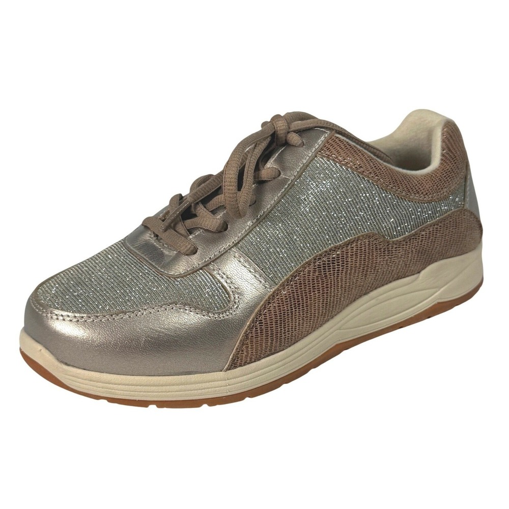 Drew Tuscany Metallic Bronze Glitter Snakeskin Sneakers 7 XW 10555-8G